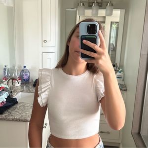 NWOT ZARA RUFFLE TOP